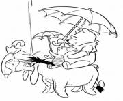 Printable pooh and friends holding umbrellas page e1449388194842a1dc coloring pages