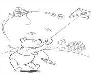 Printable pooh playing kite page e1449386669298bc66 coloring pages