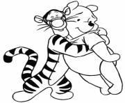 Printable pooh hugged by tiger page8997 coloring pages