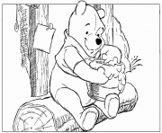 Printable pooh sitting under a tree page65cf coloring pages