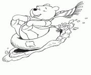 Printable pooh skiing on snow page9f3a coloring pages