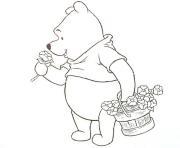 Printable pooh having flowers pages7ea3 coloring pages