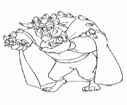 Printable beast with birds disney princess 1dec coloring pages