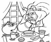 Printable beast talking to mrs potts bfd8 coloring pages