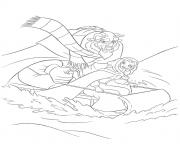 Printable beast sledding with belle disney princess b098 coloring pages