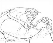 Printable beast hugging belle disney princess c88b coloring pages