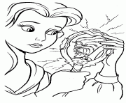 Printable belle checking on beast disney princess eb4f coloring pages