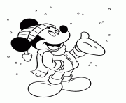 Printable mickey and the snow in winter s9199 coloring pages