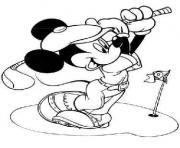 Printable mickey plays golf disney c665 coloring pages