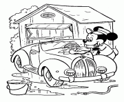 Printable mickey washing his car disney b4f9 coloring pages