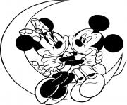 Printable minnie and mickey on moon disney 8410 coloring pages