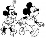 Printable mickey holding minnies hand disney 34b3 coloring pages
