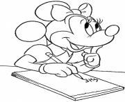 Printable minnie making letter disney a5cb coloring pages