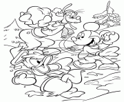 Printable mickey plays snow war disney 9e99 coloring pages