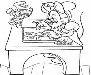 Printable minnie making cookies disney e1de coloring pages