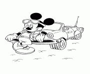 Printable mickey and his car disney 1837 coloring pages