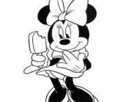 Printable minnie having popsicle disney 09c2 coloring pages