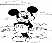 Printable mickey in a farm disney 693e coloring pages