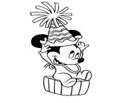 Printable baby mickey and party hat disney s63a2 coloring pages