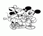 Printable mickey got kiss from minnie disney 93f6 coloring pages