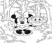 Printable minnie and an owl disney c704 coloring pages