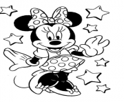 Printable minnie between stars disney f876 coloring pages