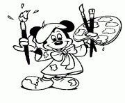 Printable mickey as a painter disney 75c3 coloring pages