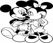 Printable minnie and mickey together disney ba92 coloring pages