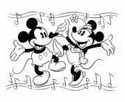 Printable minnie singing with mickey disney 1258 coloring pages