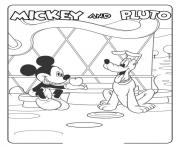 Printable mickey gives pluto and apple disney c369 coloring pages