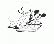 Printable mickey licked by pluto disney 1060 coloring pages