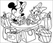 Printable minnie and daisy in a cafe disney b629 coloring pages