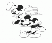 Printable mickey got cake from minnie disney 109d coloring pages