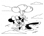 Printable minnie flying in the sky disney b913 coloring pages
