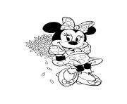 Printable minnie and bunch of flowers disney 451b coloring pages