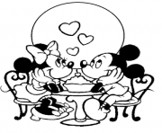 Printable minnie and mickey having dinner disney 4767 coloring pages