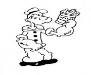 Printable popeye bringing spinach d339 coloring pages