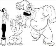 Printable popeye punching bluto e195 coloring pages