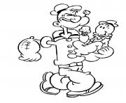 Printable popeye having ice cream 3c1b coloring pages