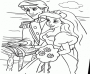 Printable ariel and eric making vow little mermaid disney sa978 coloring pages