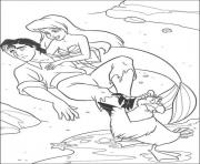 Printable ariel saves eric in the beach73ca coloring pages