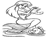 Printable ariel found a boot little mermaid s940e coloring pages