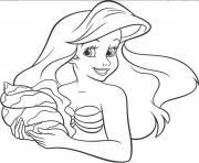 Printable ariel holding huge shell disney princess s4ebb coloring pages