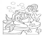 Printable ariels sisters little mermaid s8e44 coloring pages