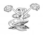 Printable ariel as cheerleader disney princess sf725 coloring pages