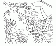 Printable ariel found old ship disney princess s1598 coloring pages