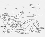 Printable ariel and eric looking at the stars disney princess s2baf coloring pages
