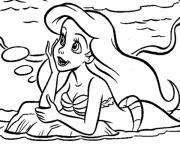 Printable ariel daydreamin on a coral disney princess se73e coloring pages