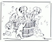 Printable dalmatians playing bubbles 9828 coloring pages