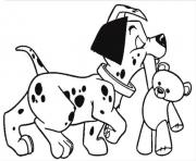 Printable dalmatian and a teddy 2d33 coloring pages